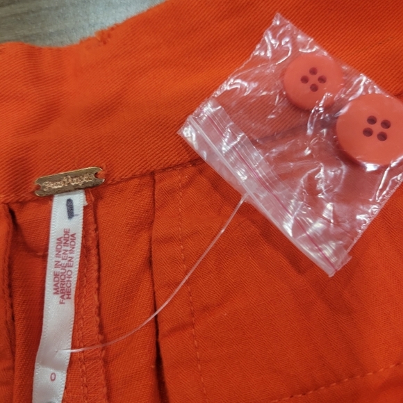 NWOT Free People Women's Orange Relaxed Pleated Boyfriend Chino Trousers size 0 - Picture 10 of 12